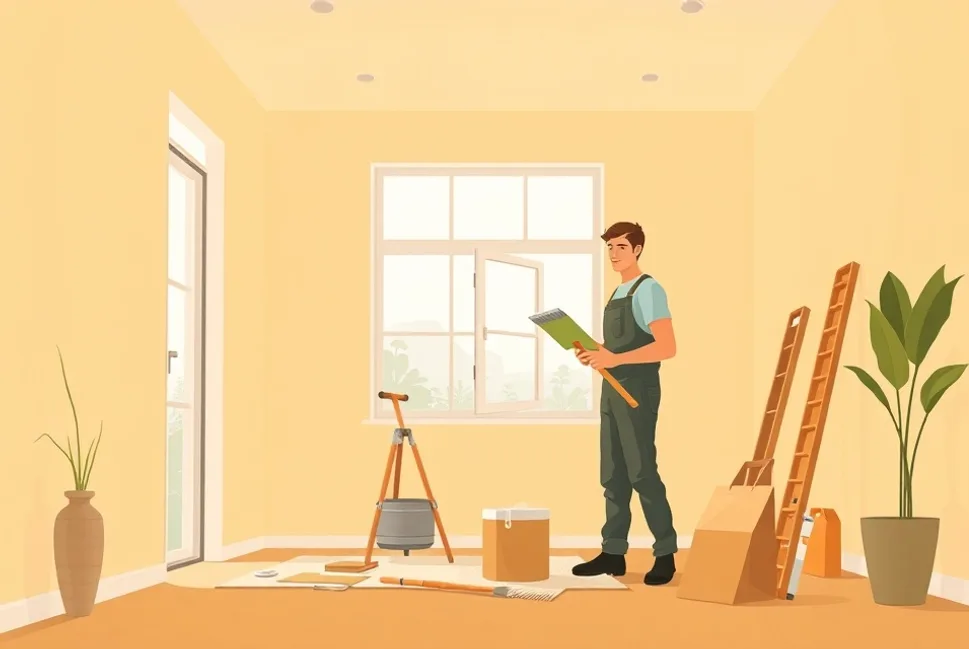 Intérieur rénové après travaux de peinture à Saint-Julien-en-Genevois