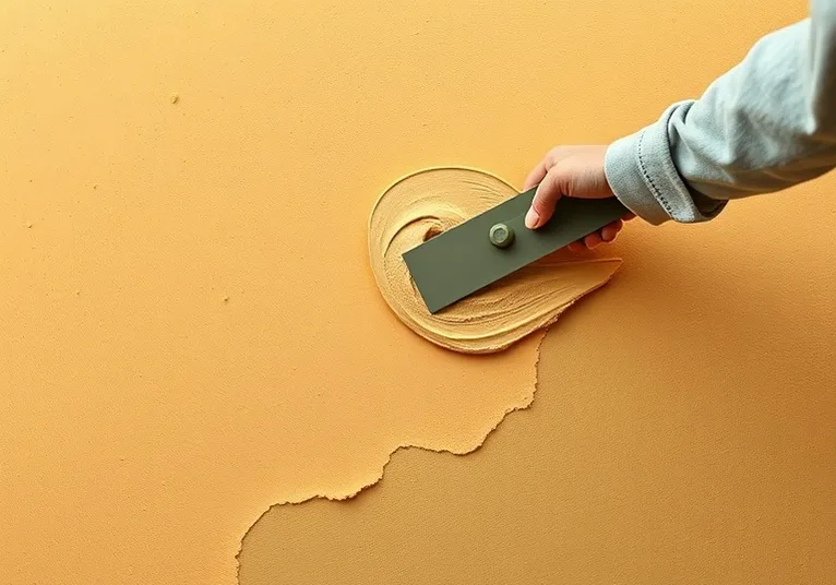 Application d'un enduit décoratif à la lisseuse sur un mur